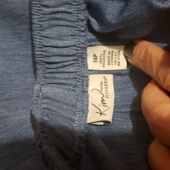 Kim Roger's Lady's Petite Capri Pants In Denim Cobalt Blue - Picture 5 of 6